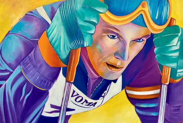 Toni Sailer Öl auf LW 90x120cm
